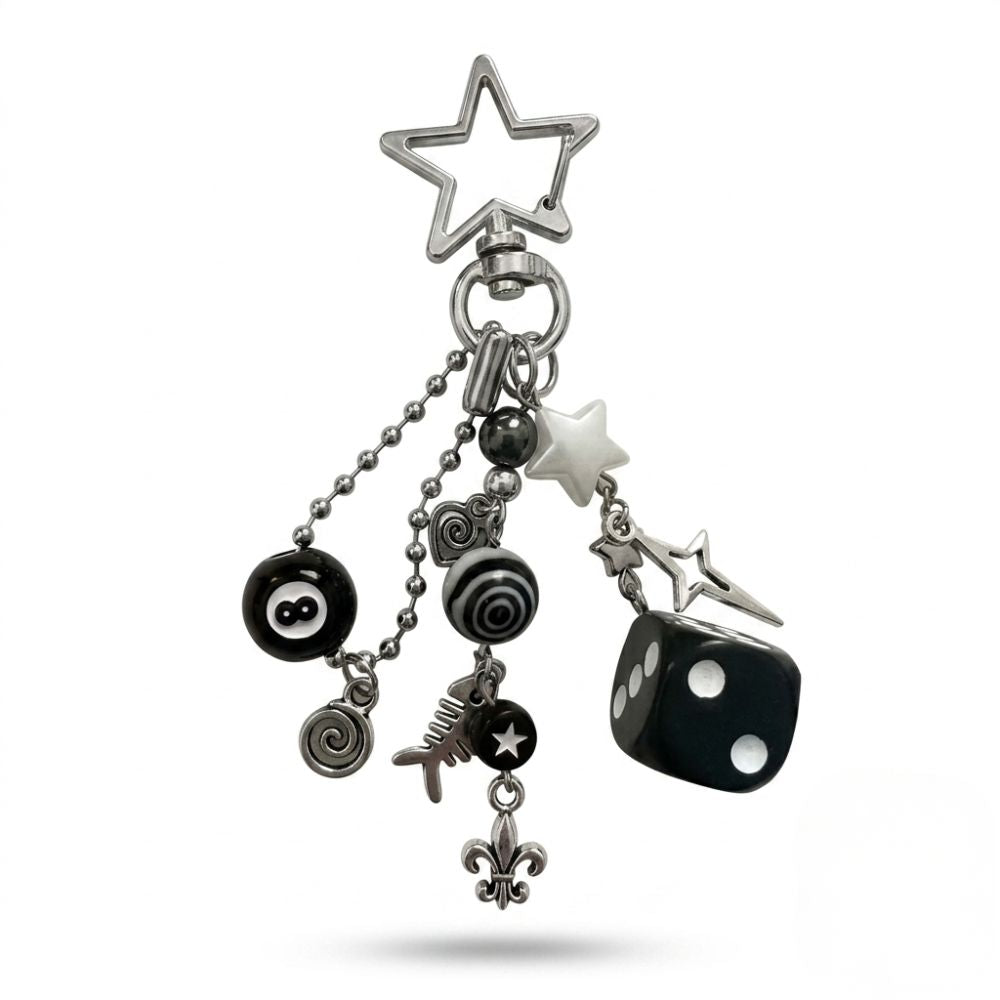 Dice & Star Keychain