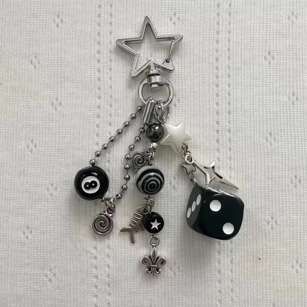 Dice & Star Keychain